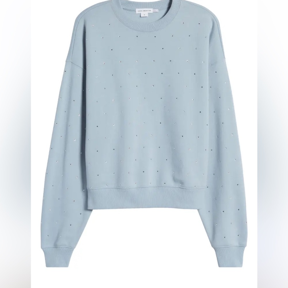 NEW Good American Crystal Embellished Sweatshirt